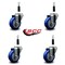 Service Caster 3.5'' Blue Poly Wheel Swivel 7/8'' Expanding Stem Caster Set, 4PK SCC-EX20S3514-PPUB-BLUE-78-4 - alternate 3